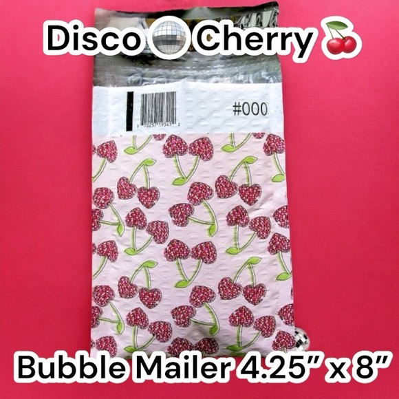 Disco Cherry Poly Bubble Mailers 4.25" x 8" Shipping Envelopes 10 Pack - Picture 2 of 2